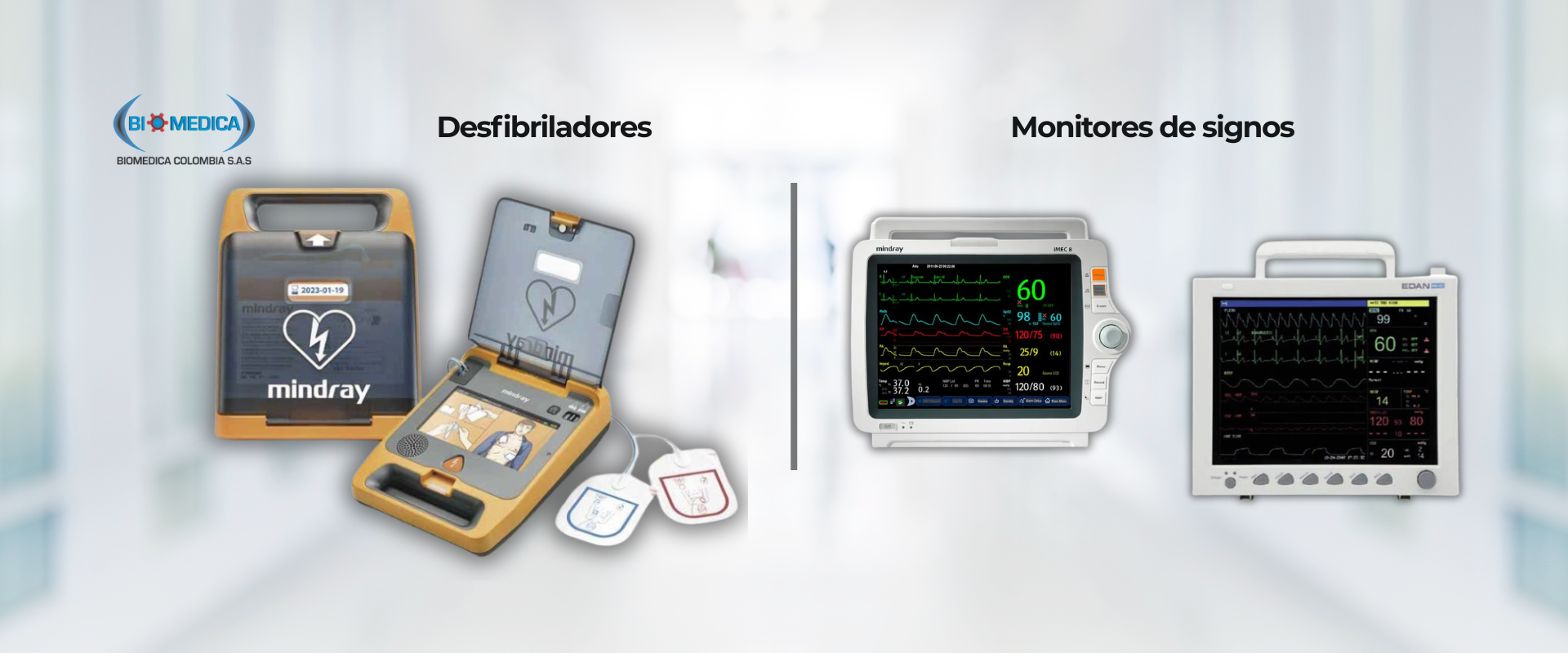Desfibrilador y monitores